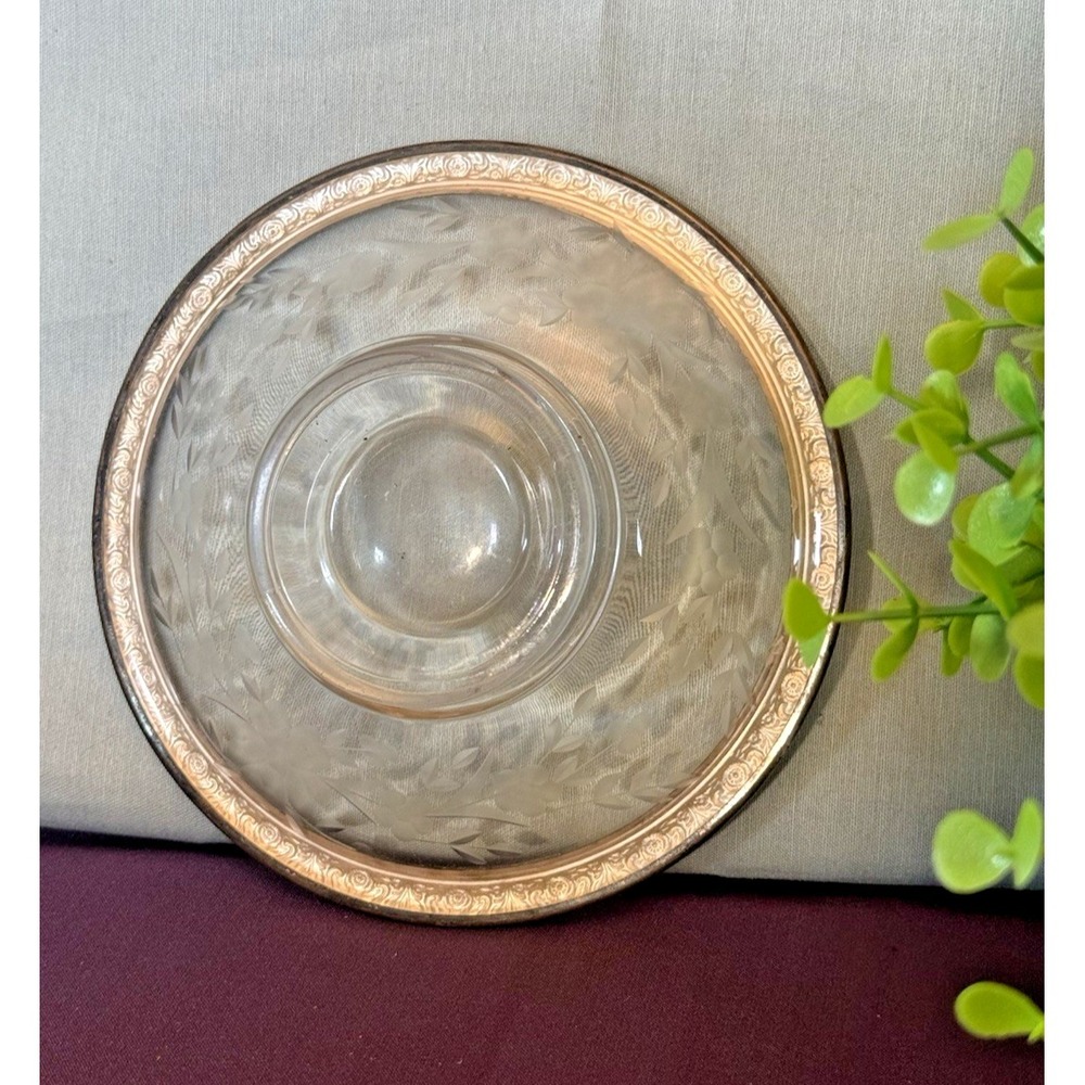 International Silver Prelude Sterling on Cut Glass Candy Dish 6" Bowl - Picture 6 of 11
